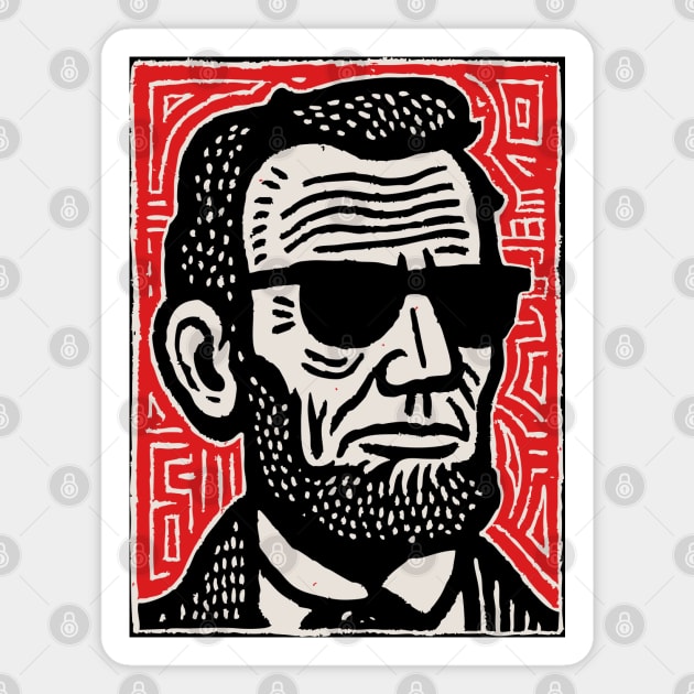 Psychedelic Abe Lincoln Magnet by TuncGK